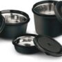 Classic Essentials Stainless Steel Microwave Safe Containers with Lids Lunch Box, 3 Containers Lunch Box  (1250 ml, Thermoware)